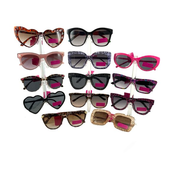 NWT Betsey Johnson Square Thick Black Rainbow Jeweled Rhinestone Sunglasses - Picture 16 of 16